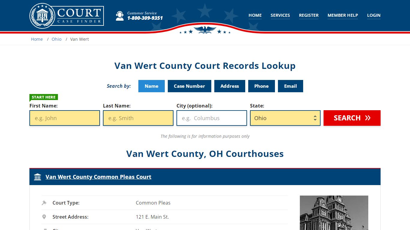 Van Wert County Court Records | OH Case Lookup